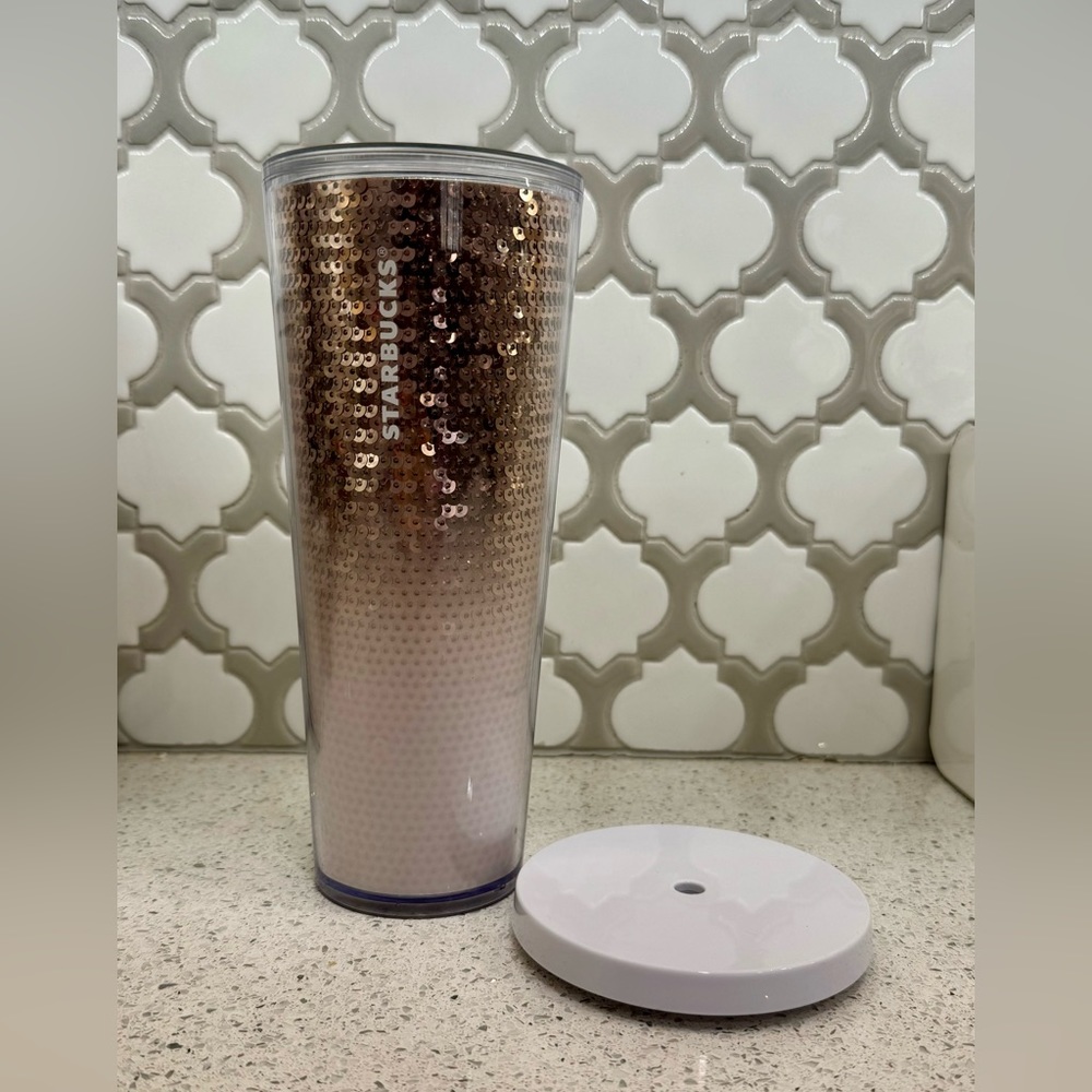 Starbucks rose gold sequins tumbler 2018